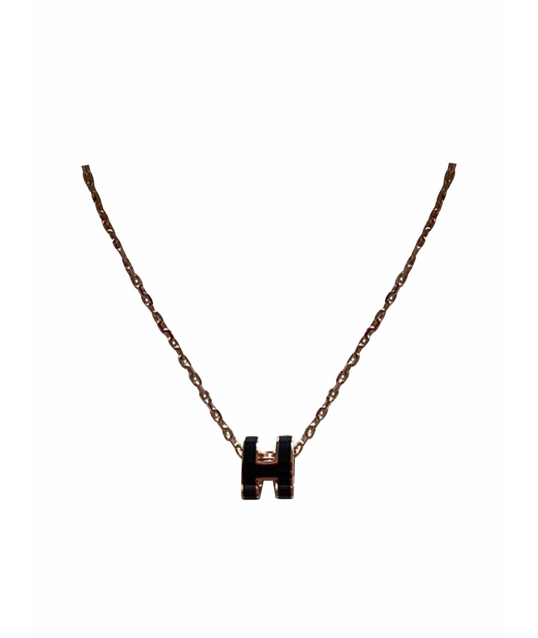 HERMES Черная позолоченная подвеска, фото 1