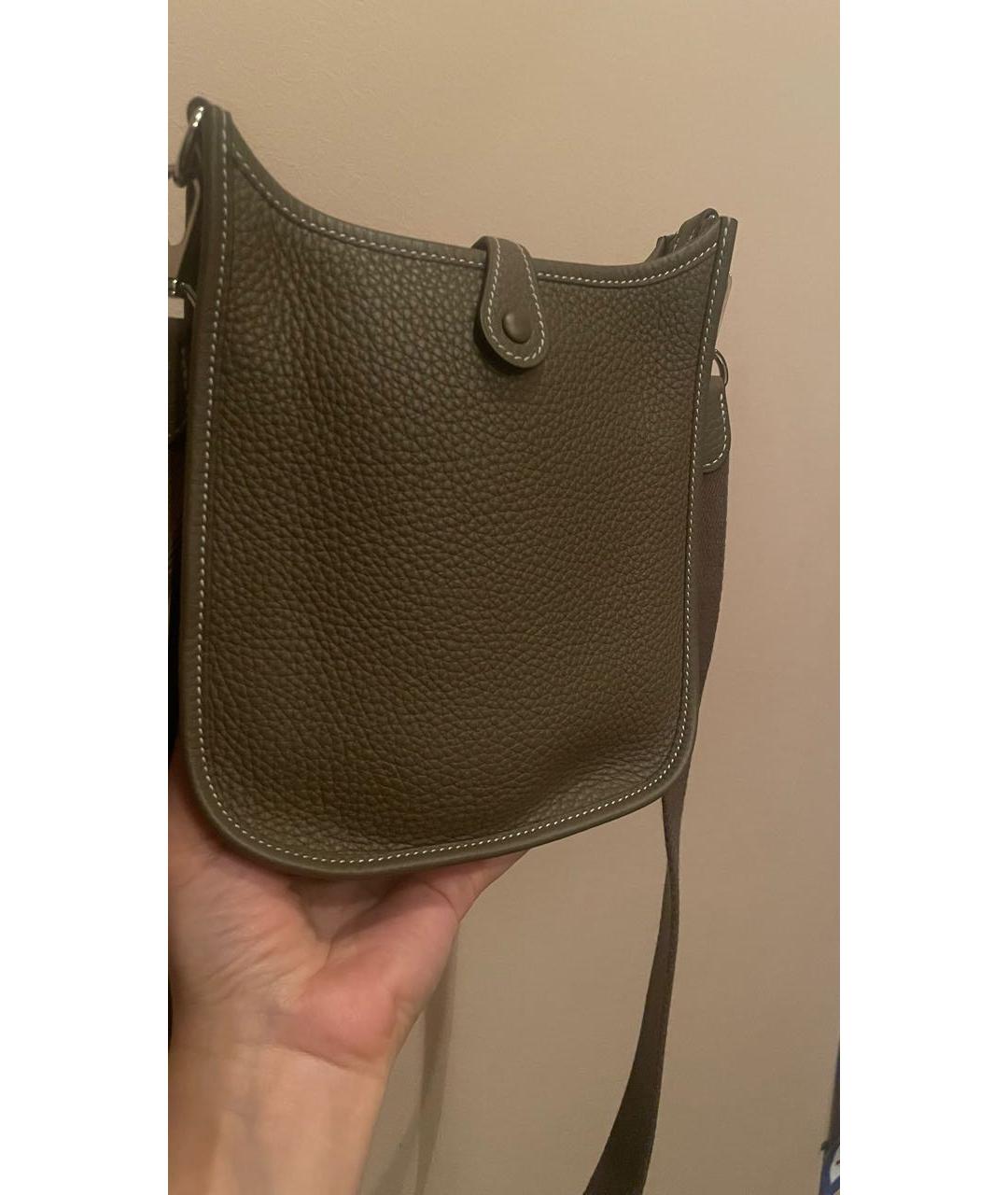 HERMES Серая кожаная сумка через плечо, фото 3
