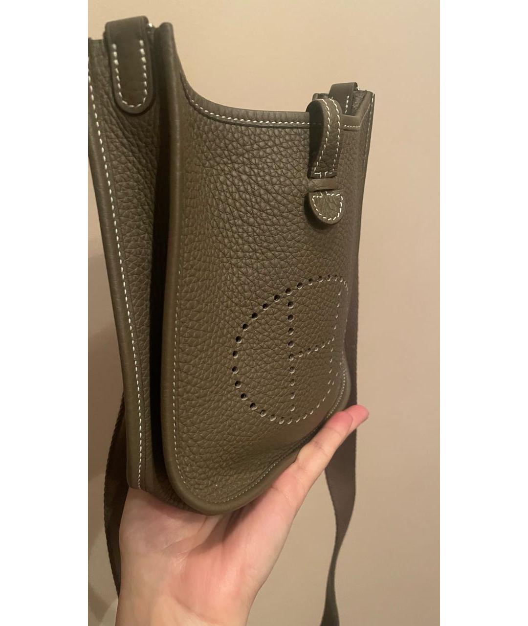 HERMES Серая кожаная сумка через плечо, фото 2