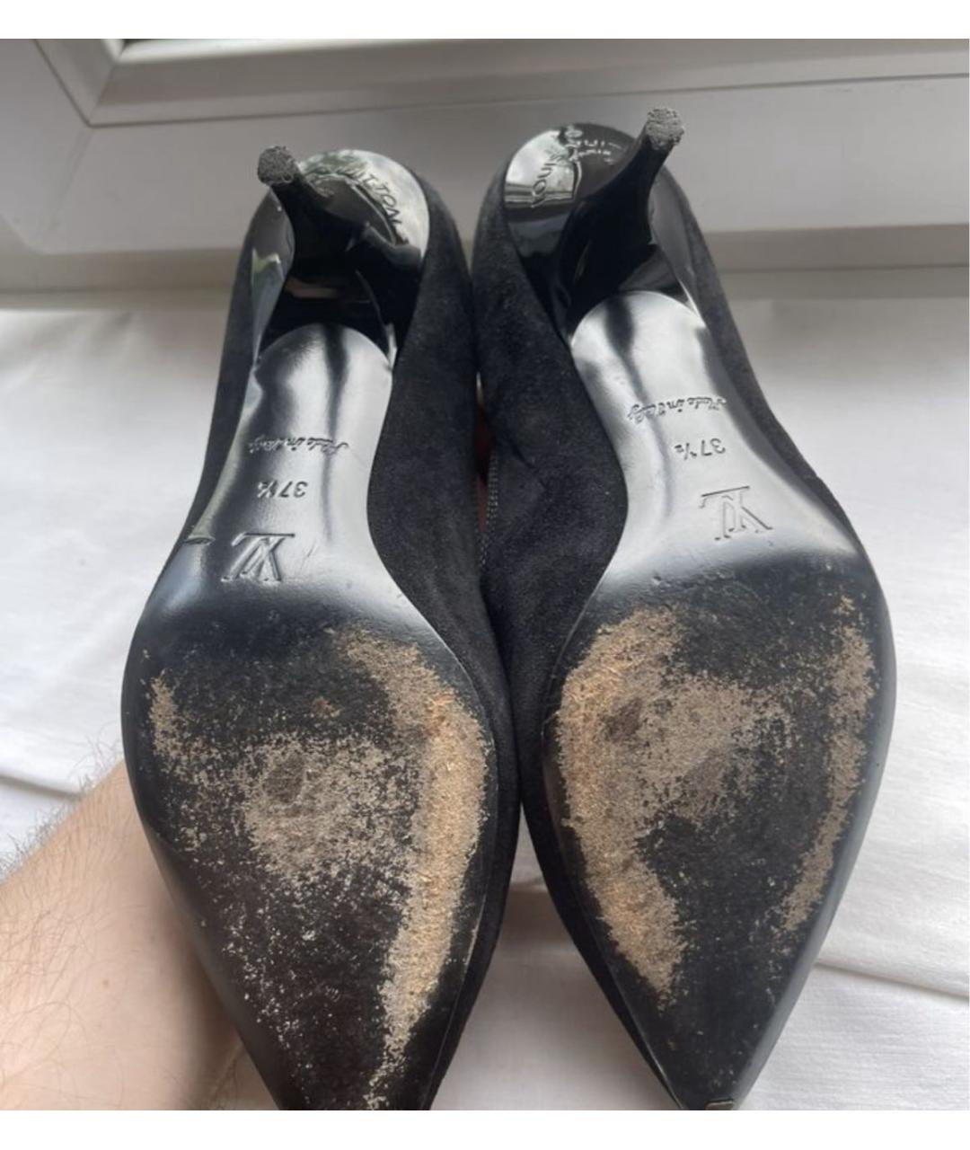 LOUIS VUITTON Черные замшевые туфли, фото 6
