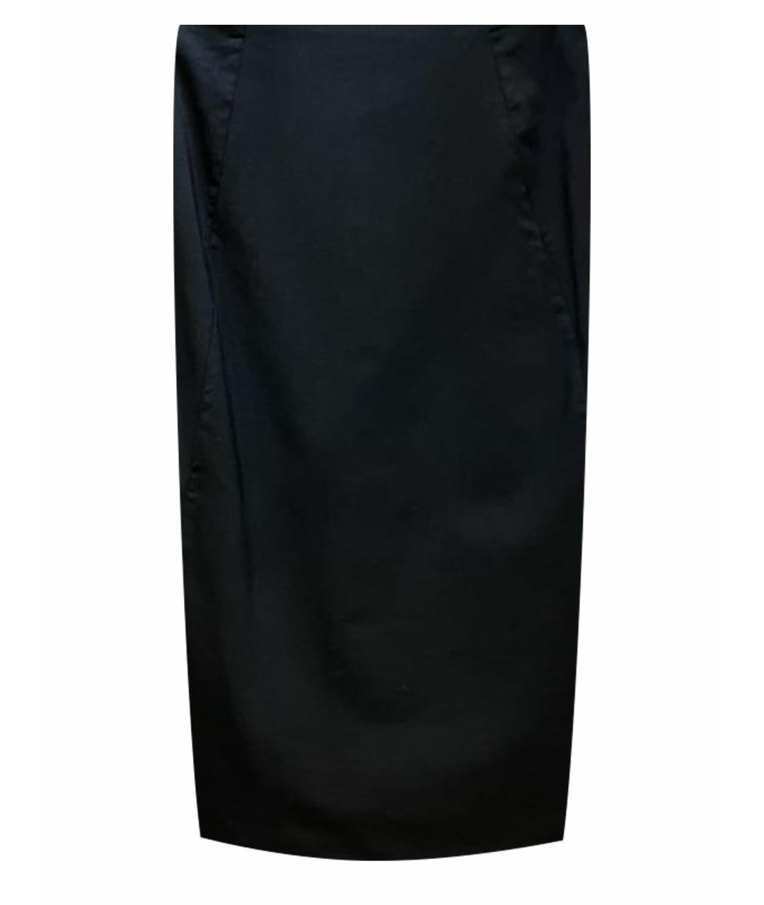SPORTMAX Черная шерстяная юбка миди, фото 1
