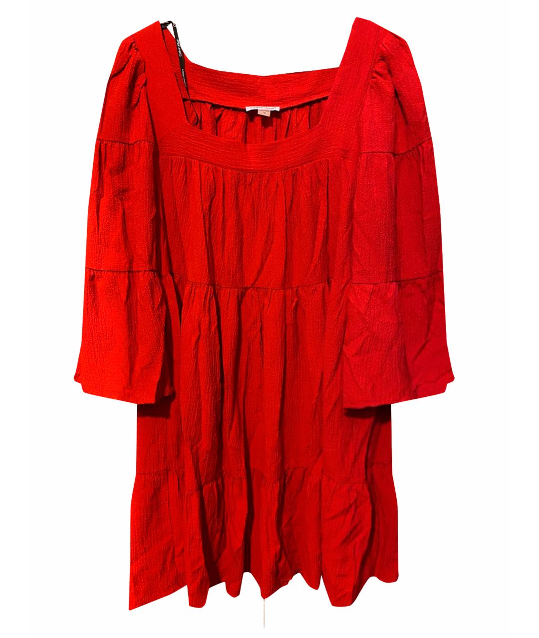 CALVIN KLEIN Красное хлопко-эластановое повседневное платье, фото 1