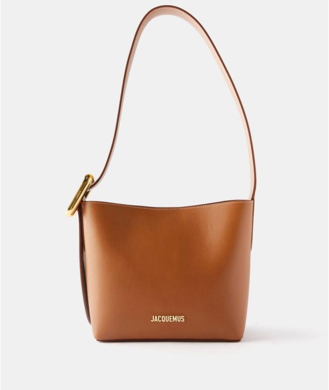 JACQUEMUS Коричневая кожаная сумка тоут, фото 7