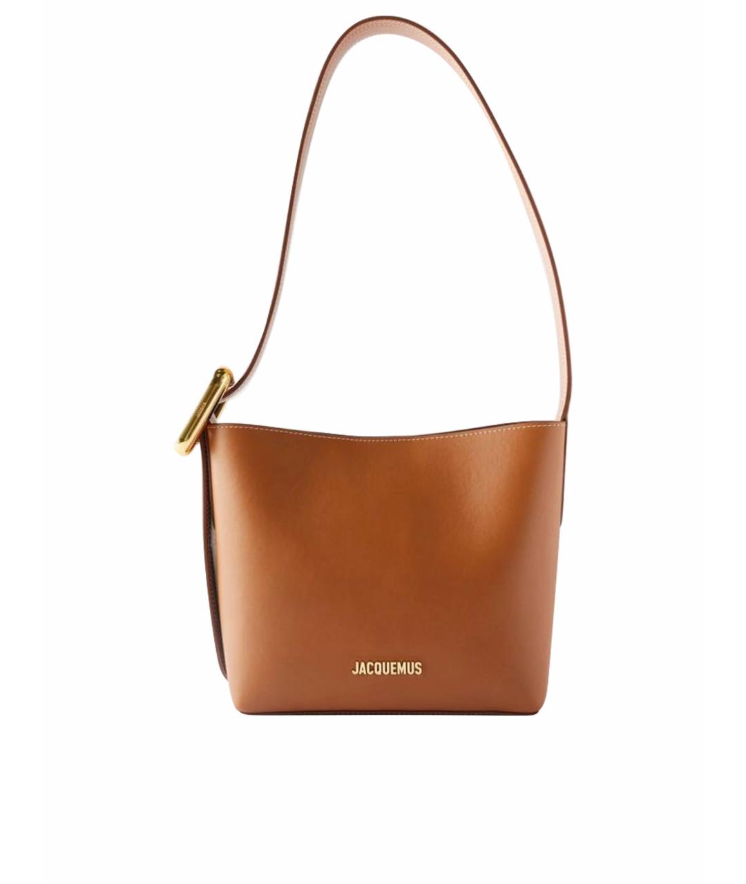 JACQUEMUS Коричневая кожаная сумка тоут, фото 1