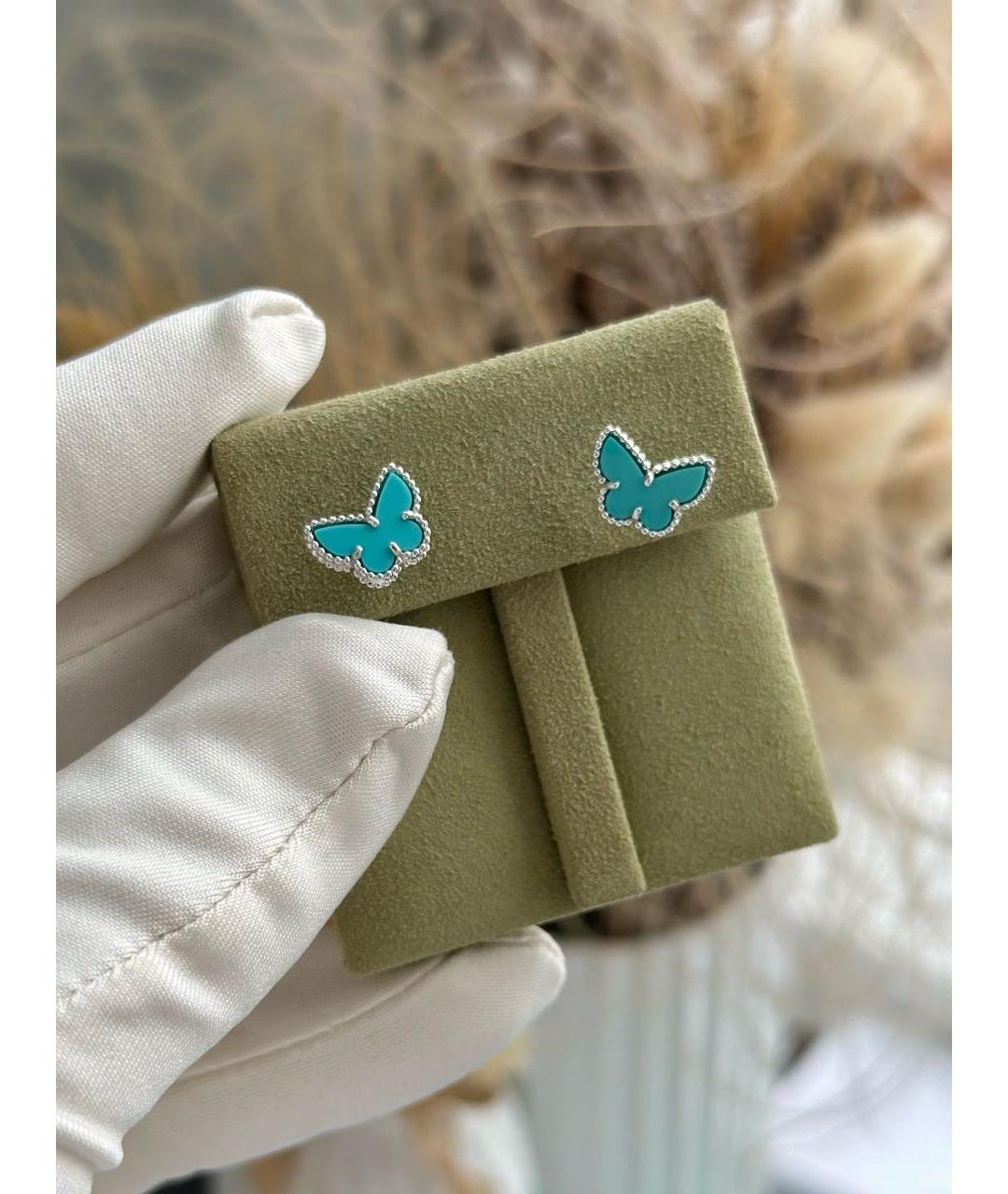 VAN CLEEF & ARPELS Бирюзовые серьги из белого золота, фото 2