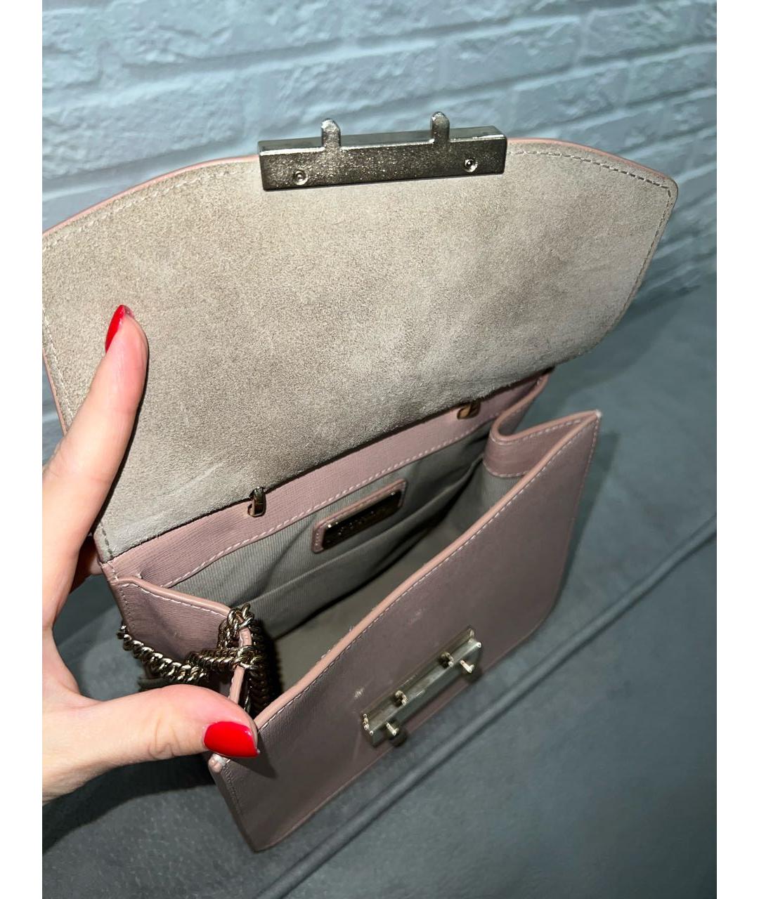 FURLA Коралловая кожаная сумка через плечо, фото 4
