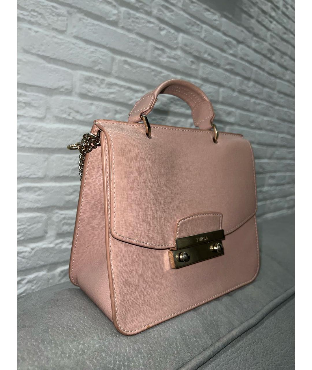 FURLA Коралловая кожаная сумка через плечо, фото 2