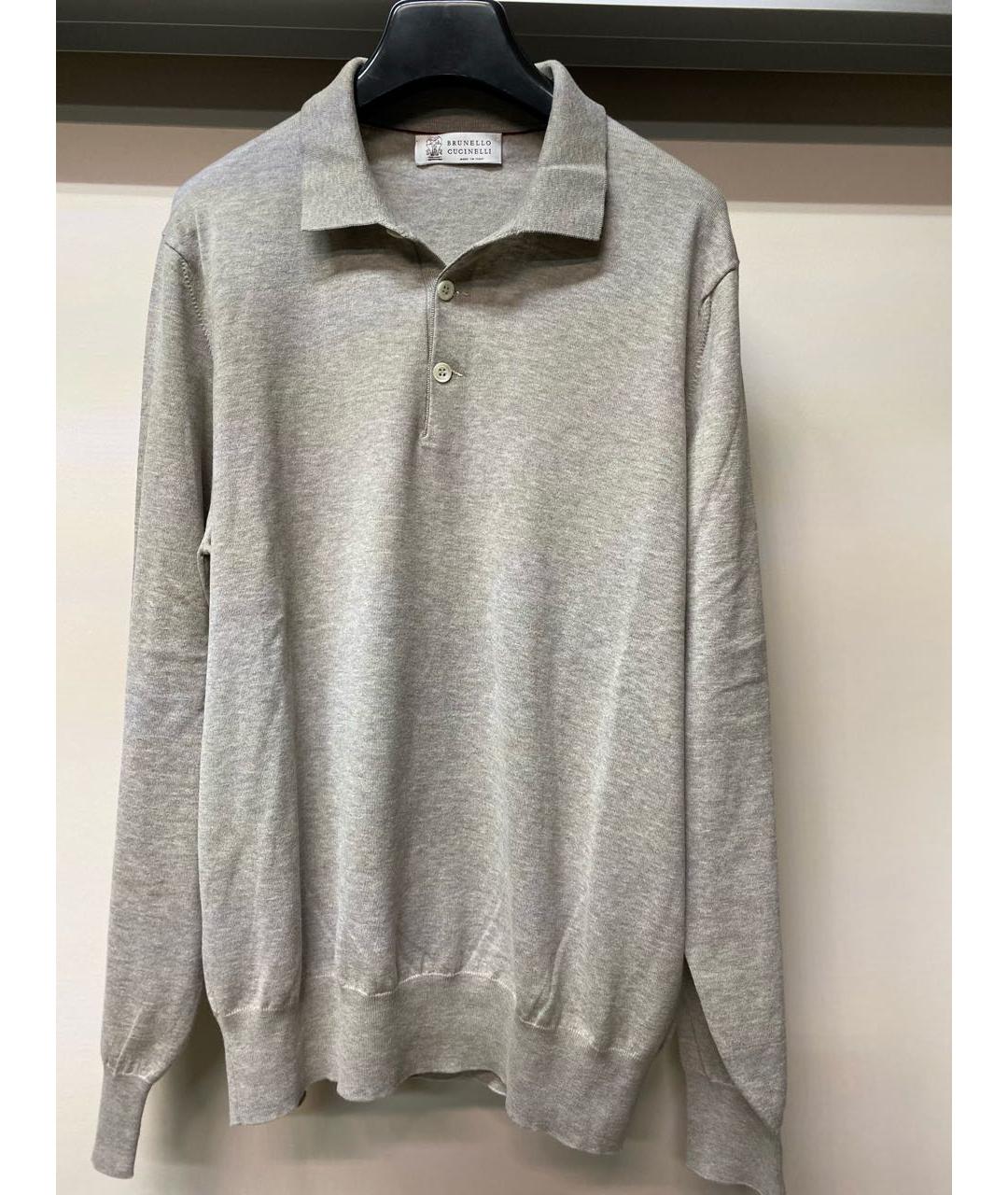 BRUNELLO CUCINELLI Серый хлопковый джемпер / свитер, фото 8