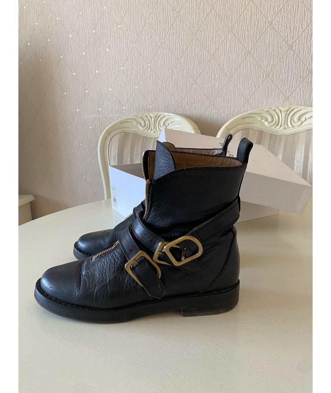 SONIA RYKIEL Черные кожаные ботинки, фото 5