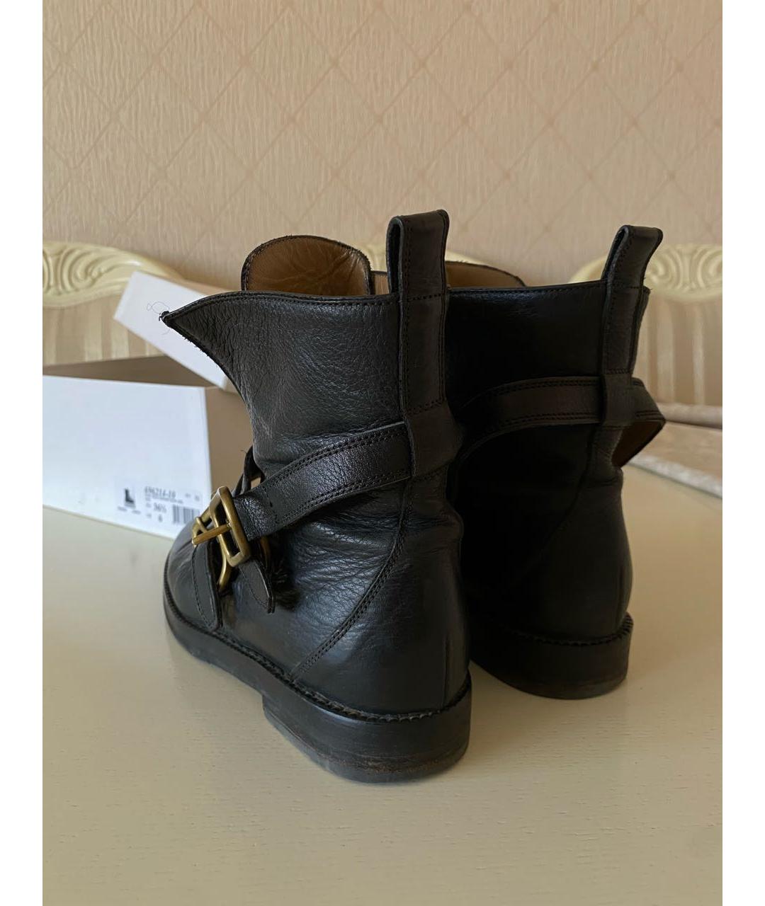 SONIA RYKIEL Черные кожаные ботинки, фото 4