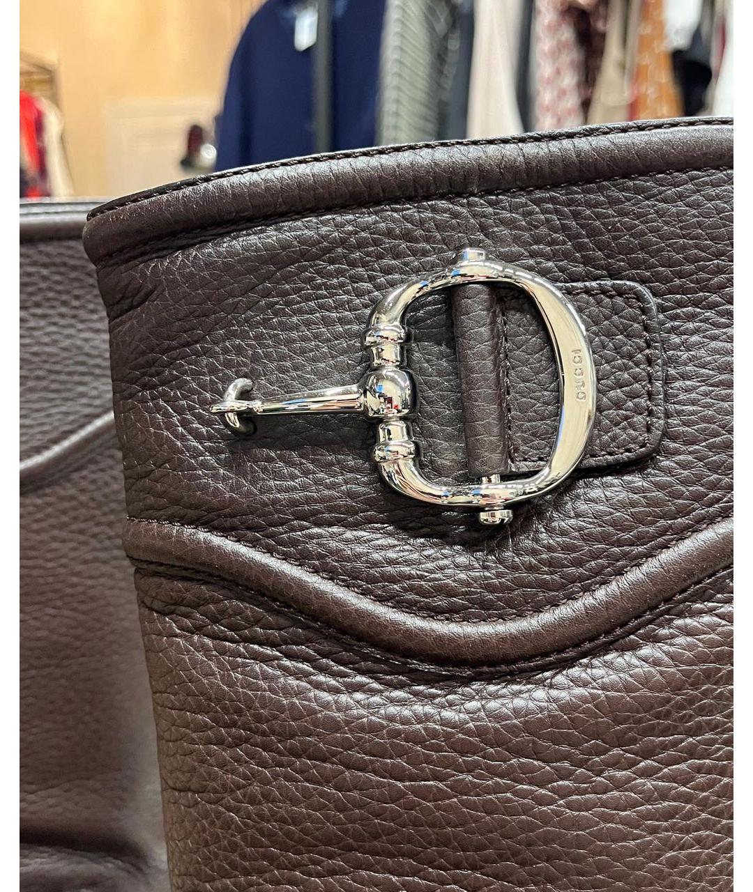 GUCCI Коричневые кожаные сапоги, фото 2