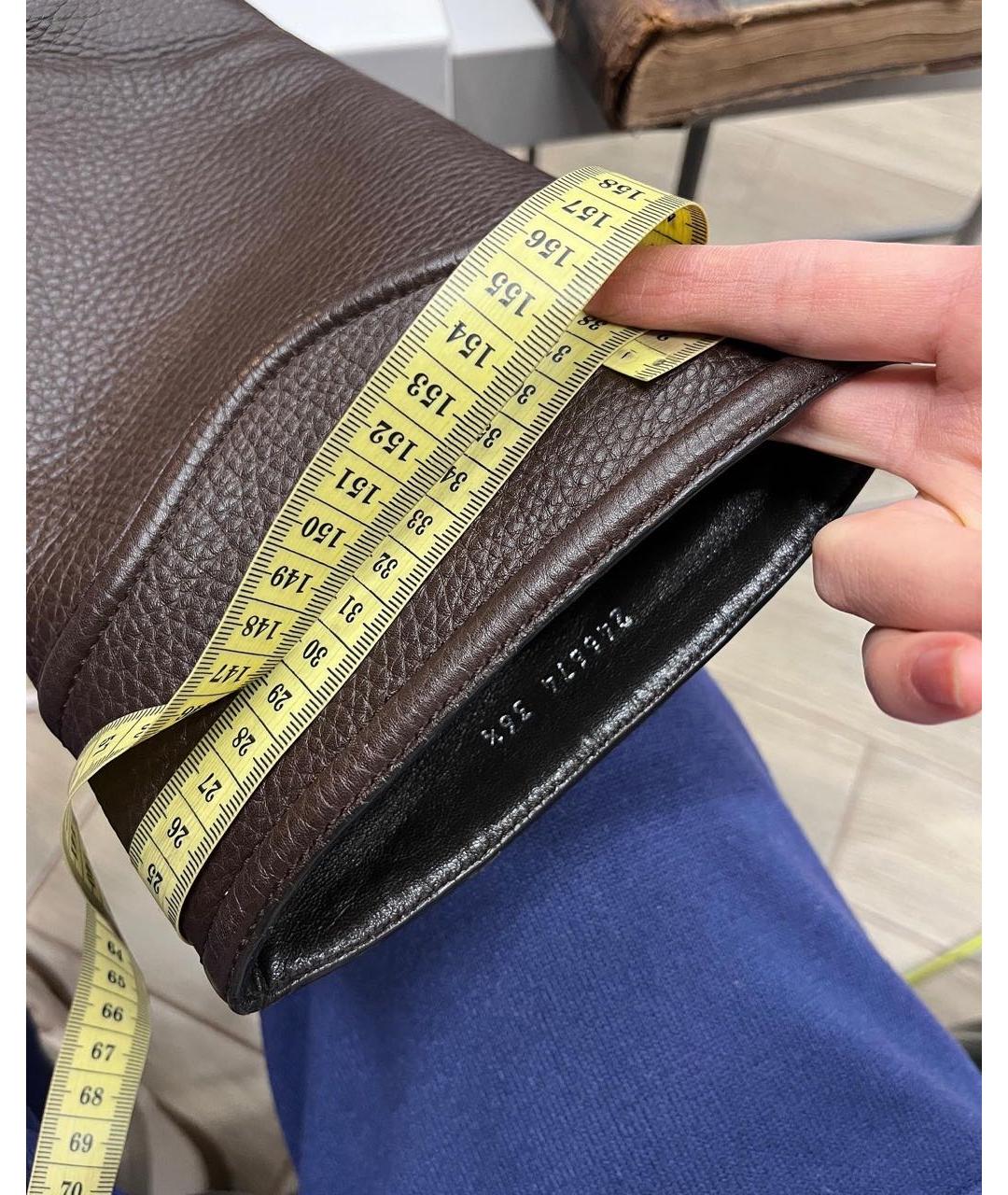 GUCCI Коричневые кожаные сапоги, фото 7