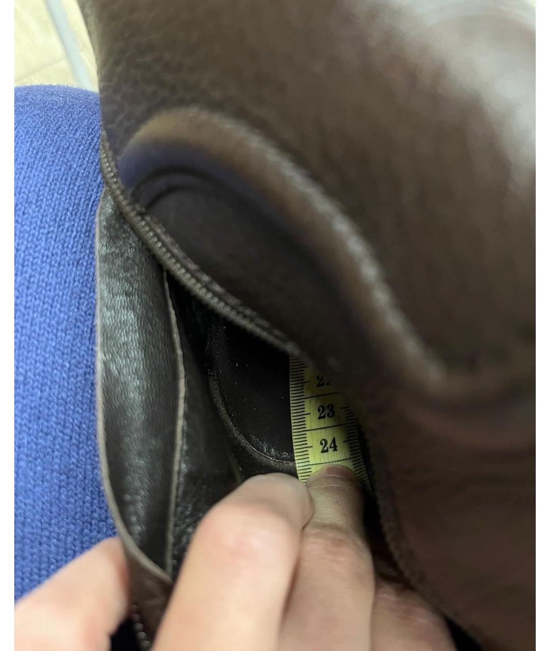 GUCCI Коричневые кожаные сапоги, фото 8