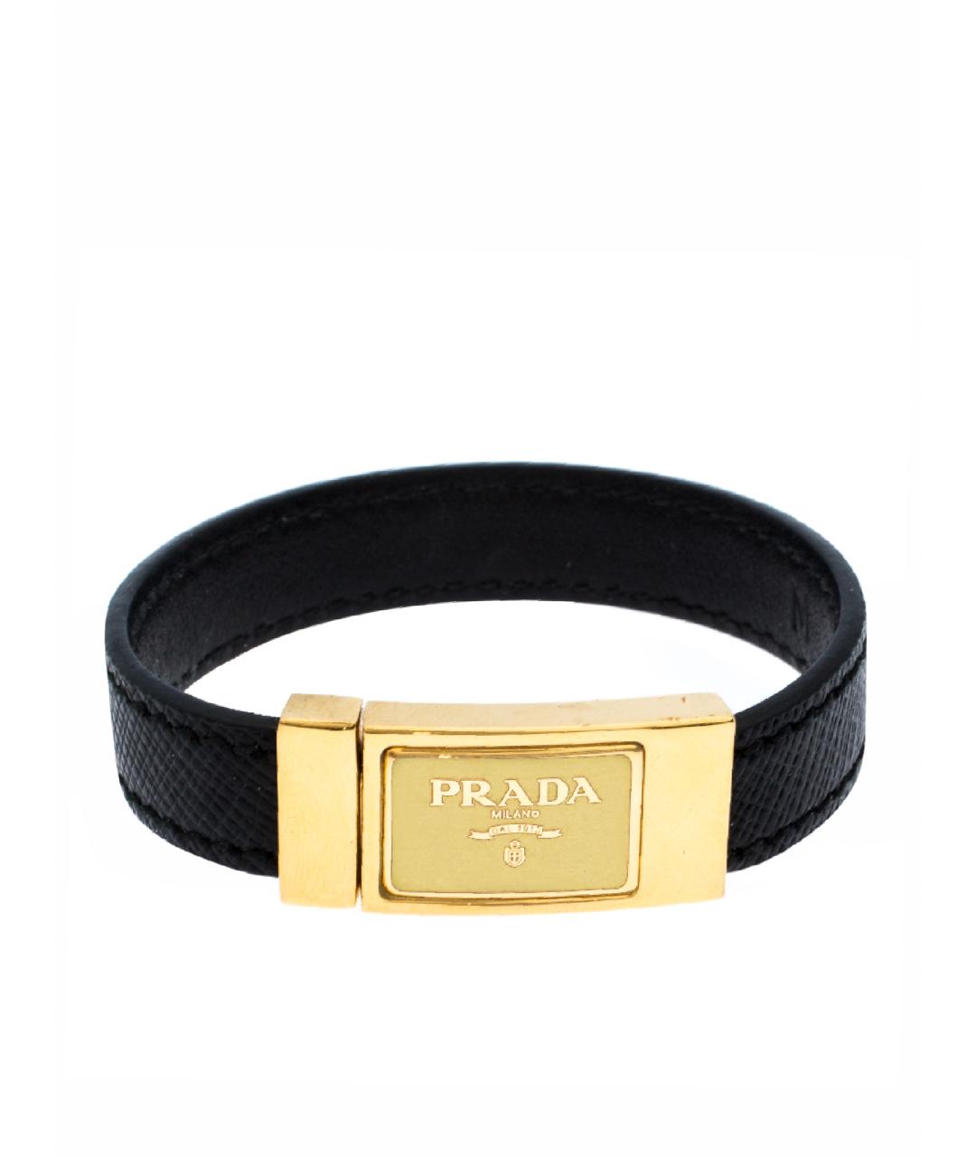 PRADA Черный кожаный браслет, фото 6