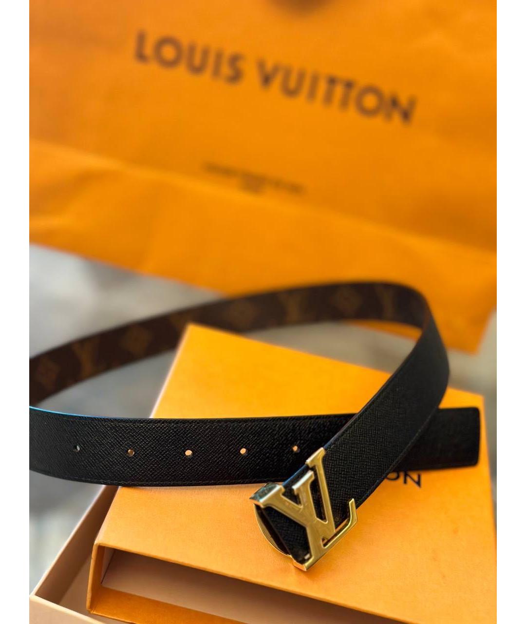 LOUIS VUITTON Коричневый кожаный ремень, фото 3