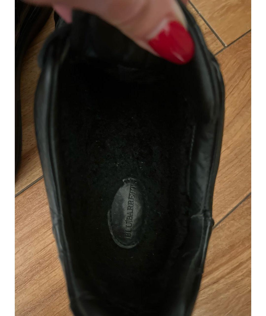 BARRETT Черные низкие кроссовки / кеды из экзотической кожи, фото 5