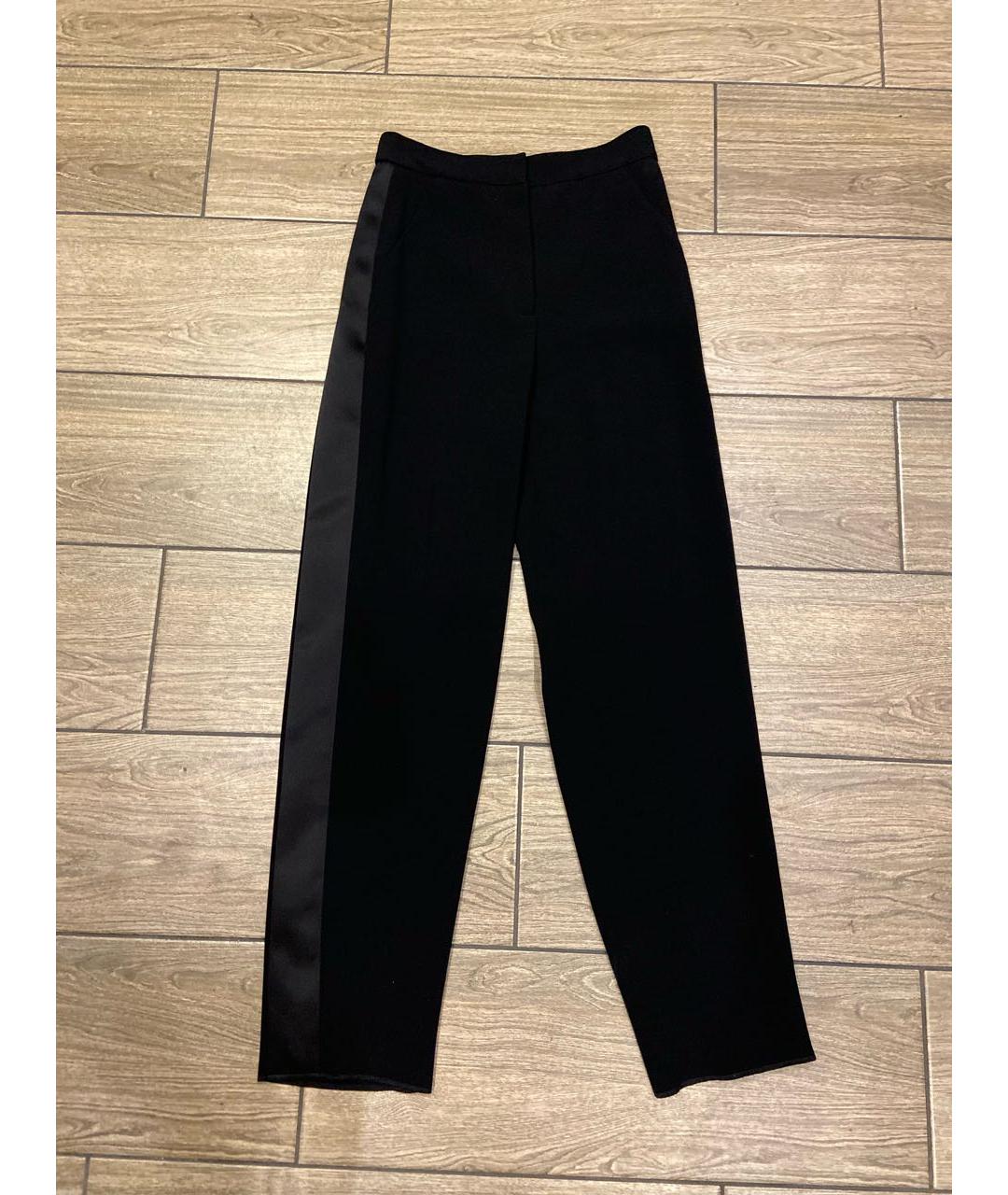 CHANEL PRE-OWNED Черные полиэстеровые прямые брюки, фото 8