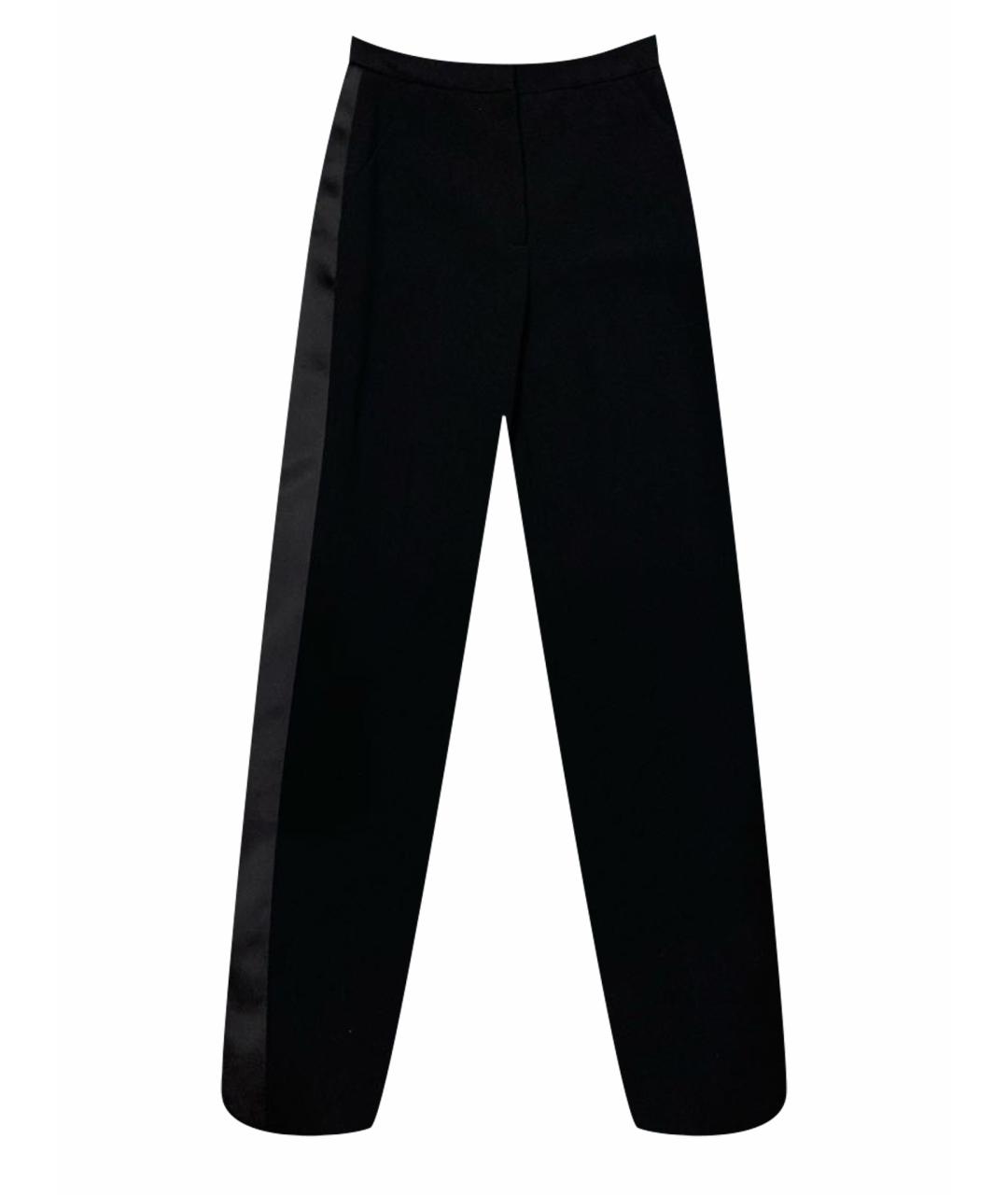CHANEL PRE-OWNED Черные полиэстеровые прямые брюки, фото 1