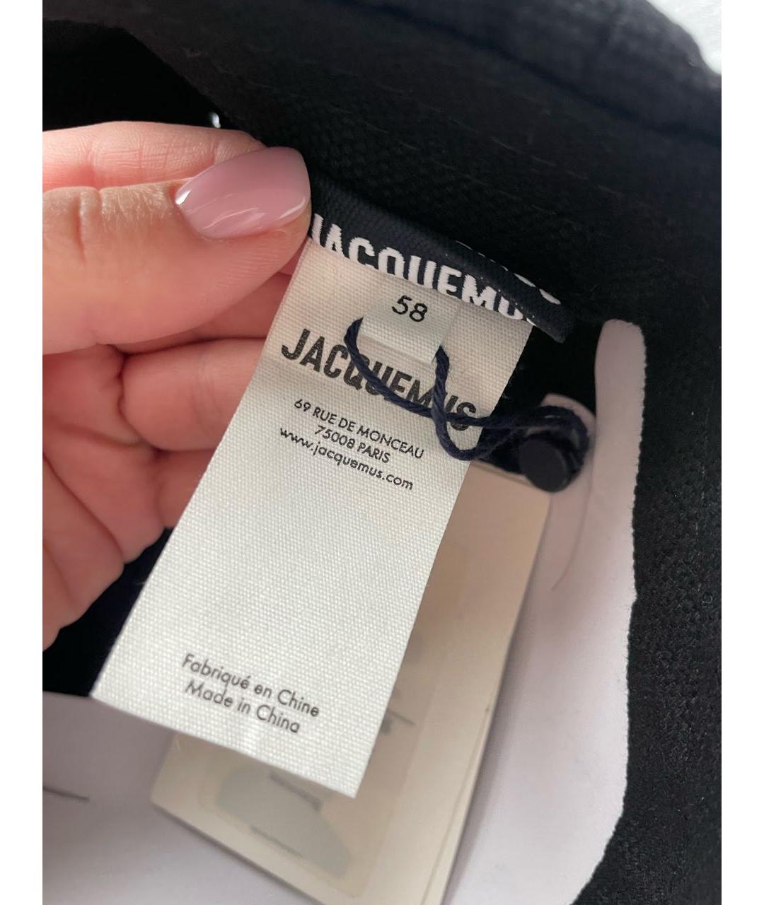 JACQUEMUS Черная хлопковая кепка, фото 5