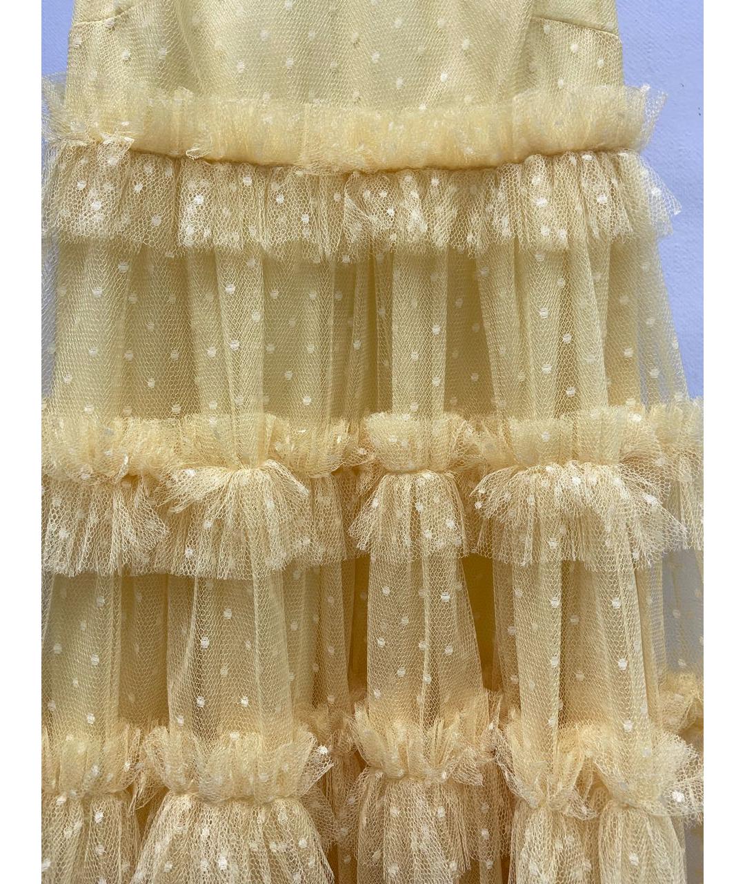 RED VALENTINO Желтое полиэстеровое коктейльное платье, фото 4