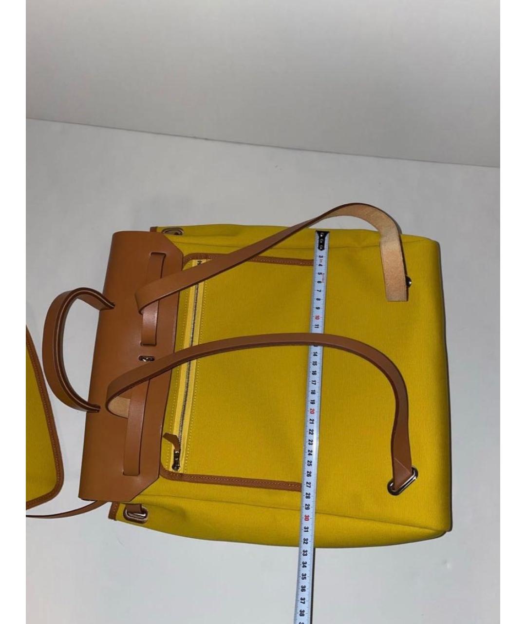 HERMES PRE-OWNED Желтый тканевый рюкзак, фото 3