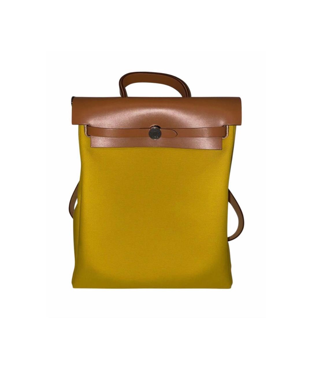 HERMES Желтый тканевый рюкзак, фото 1