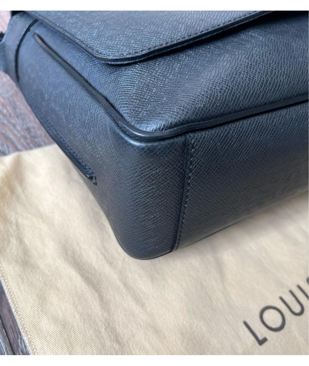 LOUIS VUITTON Серая кожаная сумка на плечо, фото 5