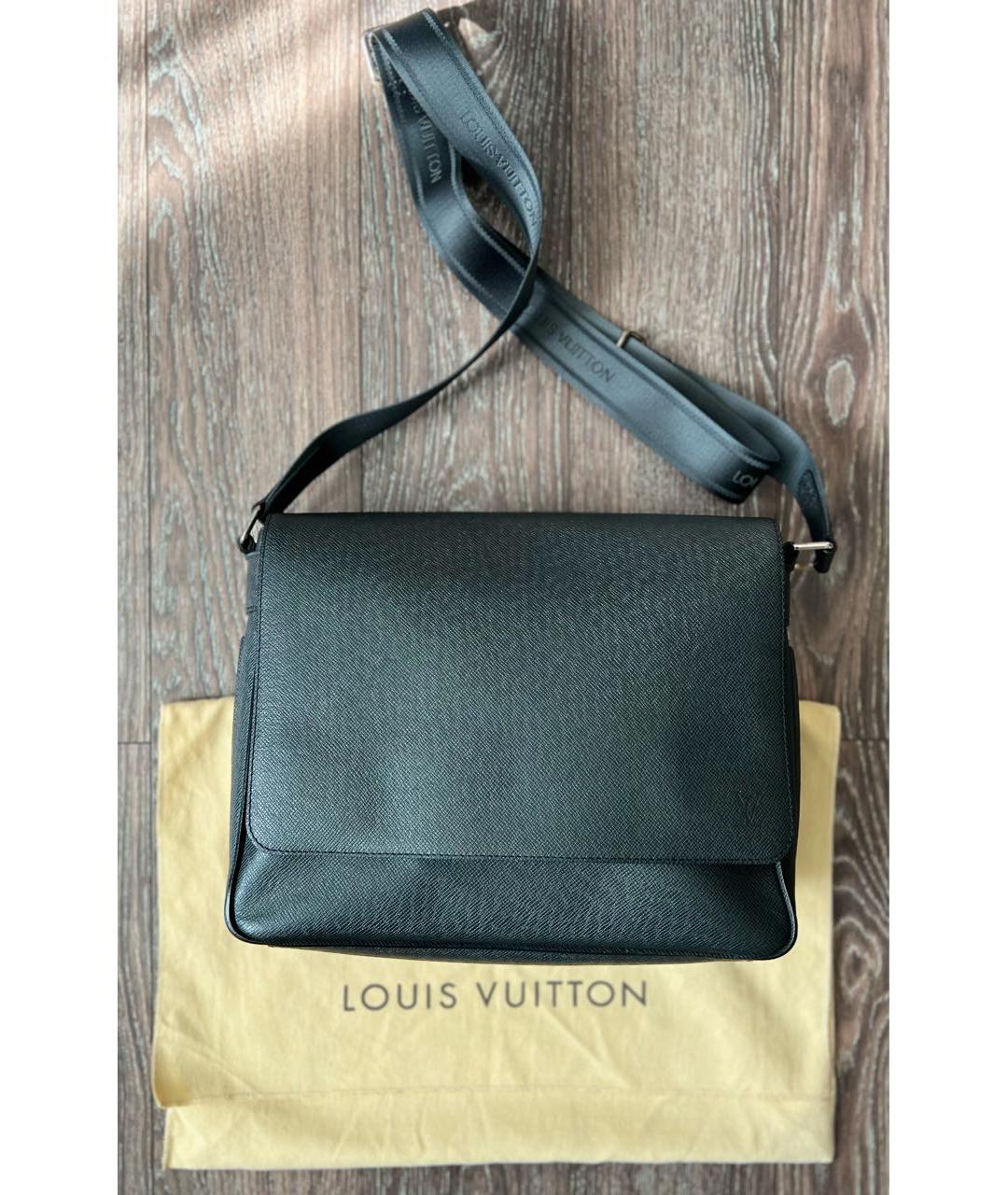 LOUIS VUITTON Серая кожаная сумка на плечо, фото 9