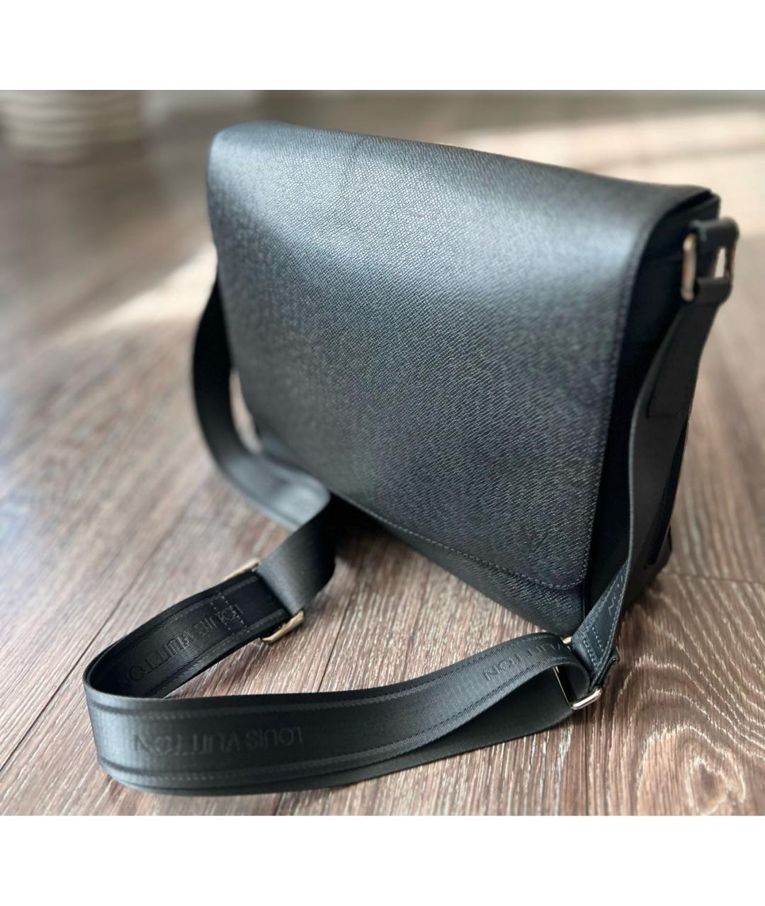 LOUIS VUITTON Серая кожаная сумка на плечо, фото 7