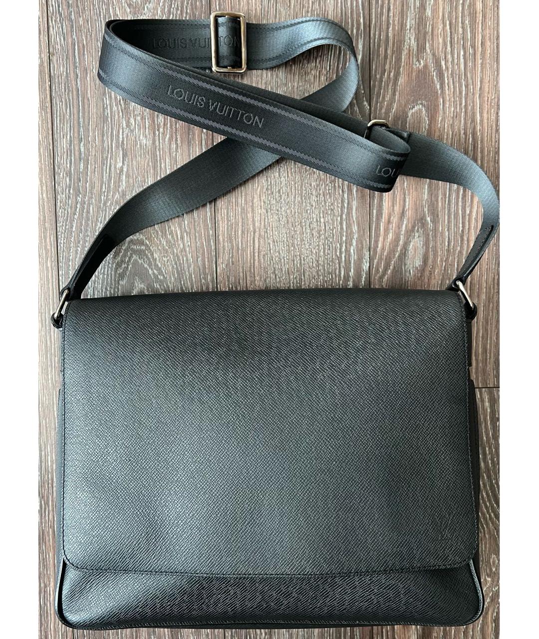 LOUIS VUITTON Серая кожаная сумка на плечо, фото 2