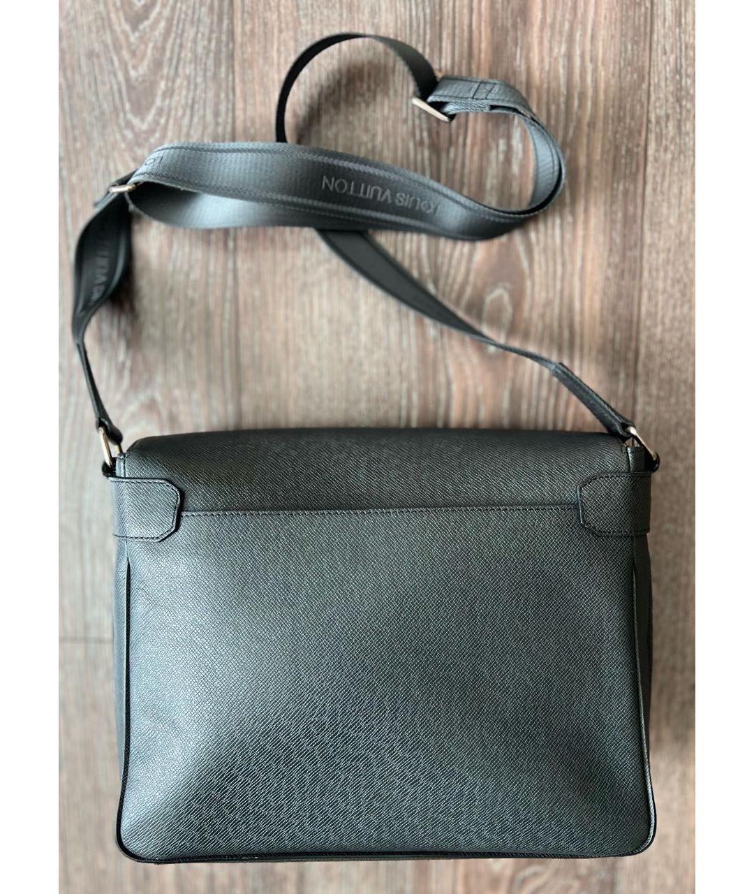 LOUIS VUITTON Серая кожаная сумка на плечо, фото 3