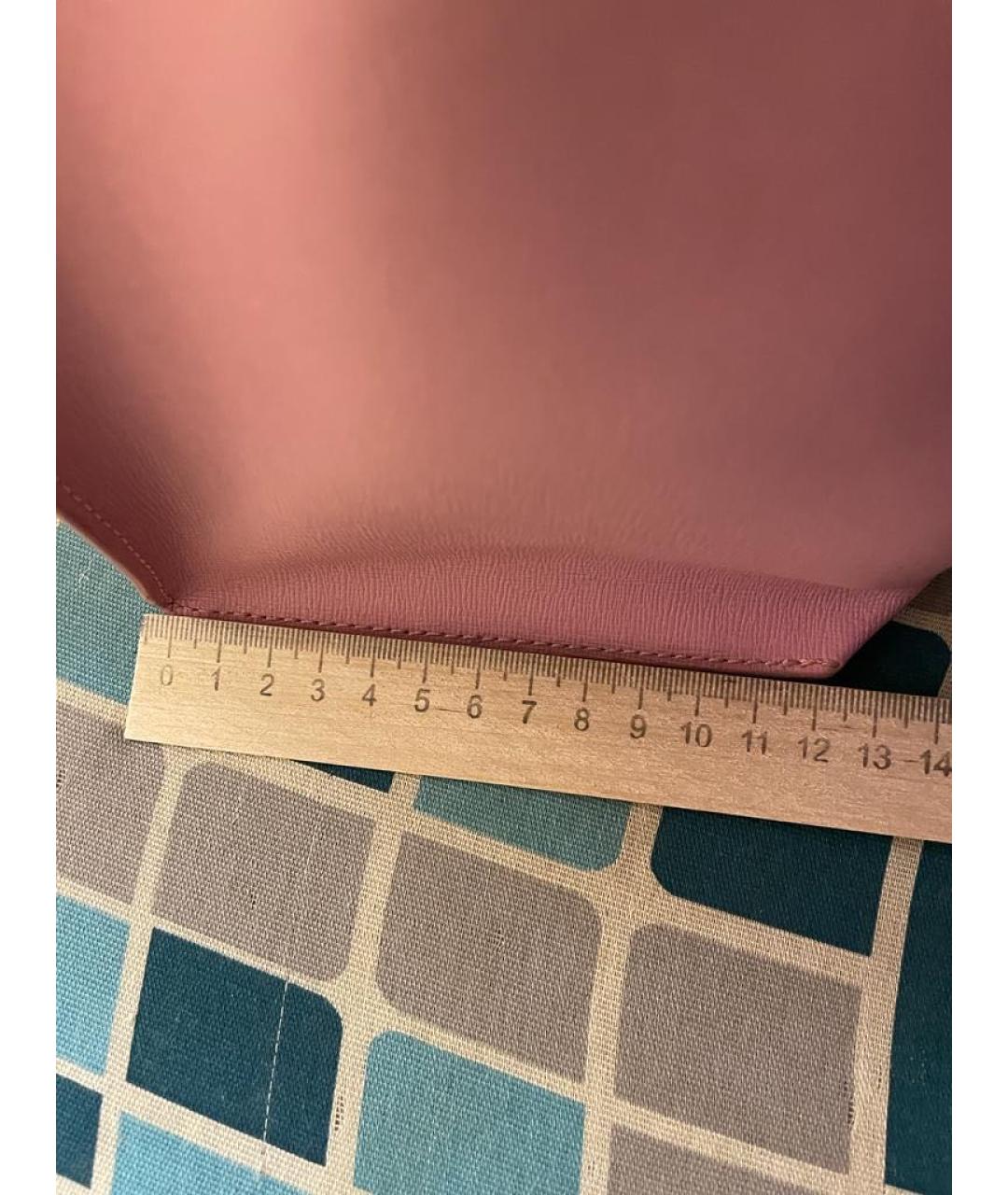 FURLA Розовая кожаная сумка с короткими ручками, фото 4