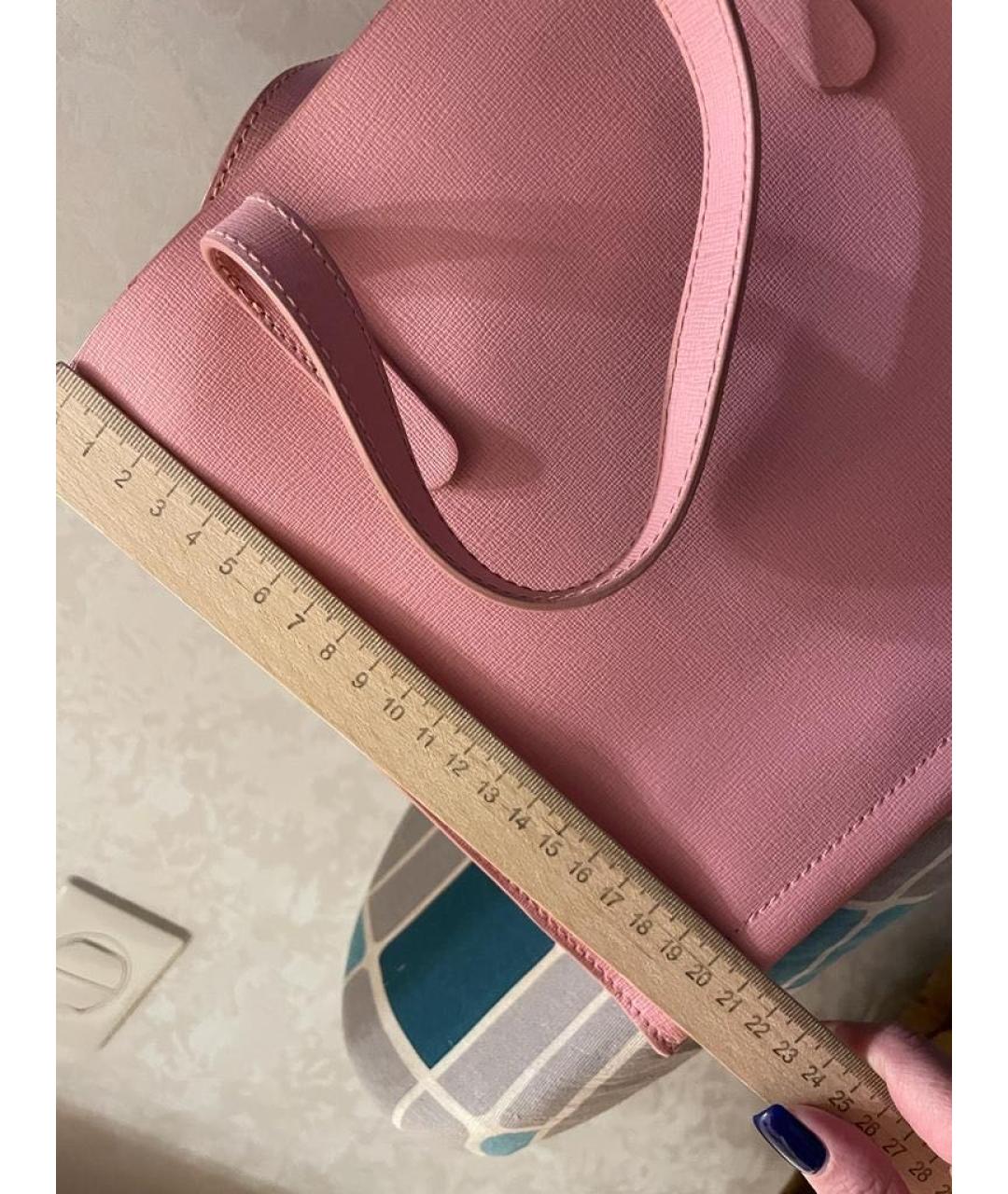 FURLA Розовая кожаная сумка с короткими ручками, фото 3