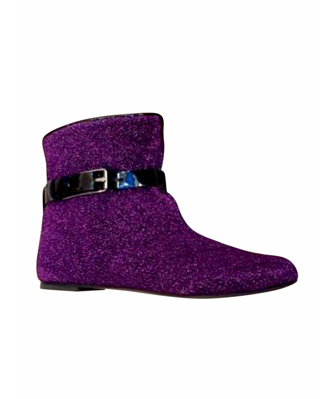 GIUSEPPE ZANOTTI DESIGN Фиолетовые текстильные ботильоны, фото 1