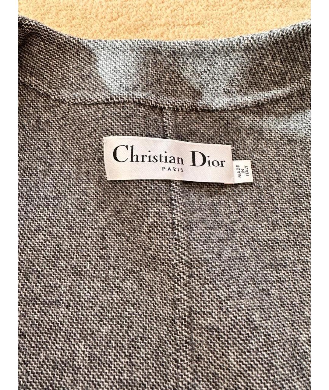 CHRISTIAN DIOR PRE-OWNED Серый шерстяной жакет/пиджак, фото 2