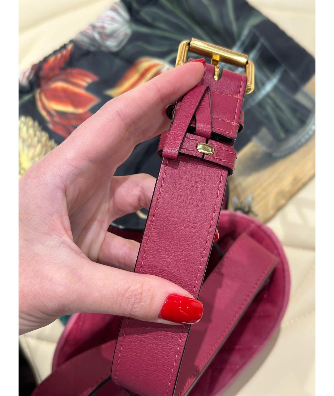 GUCCI Розовая бархатная поясная сумка, фото 2