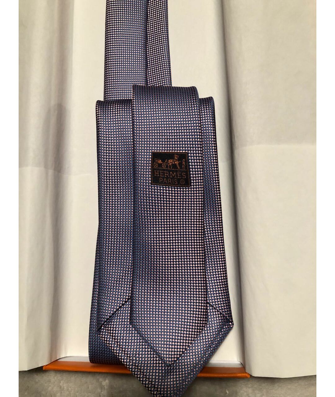 HERMES PRE-OWNED Фиолетовый шелковый галстук, фото 2