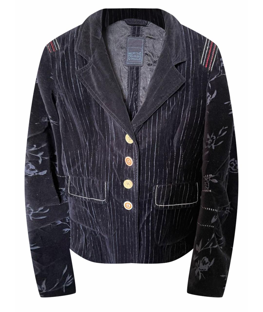 MARITHE FRANCOIS GIRBAUD Темно-синий бархатный жакет/пиджак, фото 1