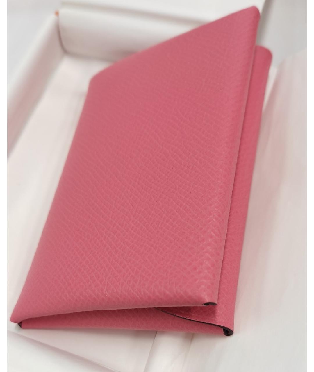 HERMES Розовый кожаный кошелек, фото 4