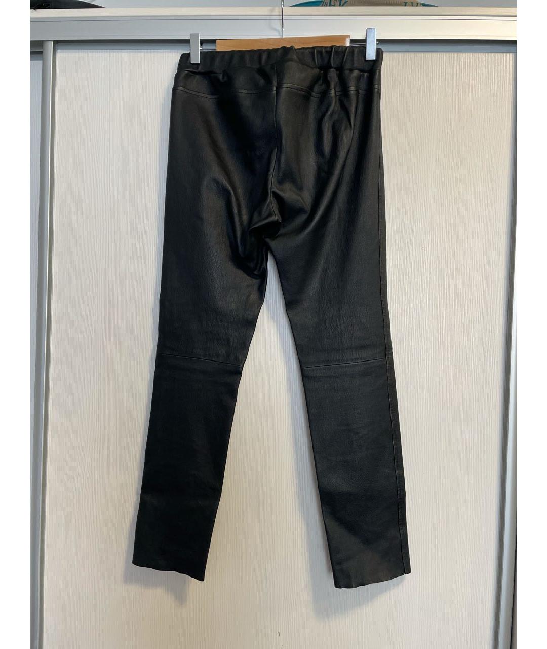LOUIS VUITTON PRE-OWNED Черные кожаные брюки узкие, фото 3