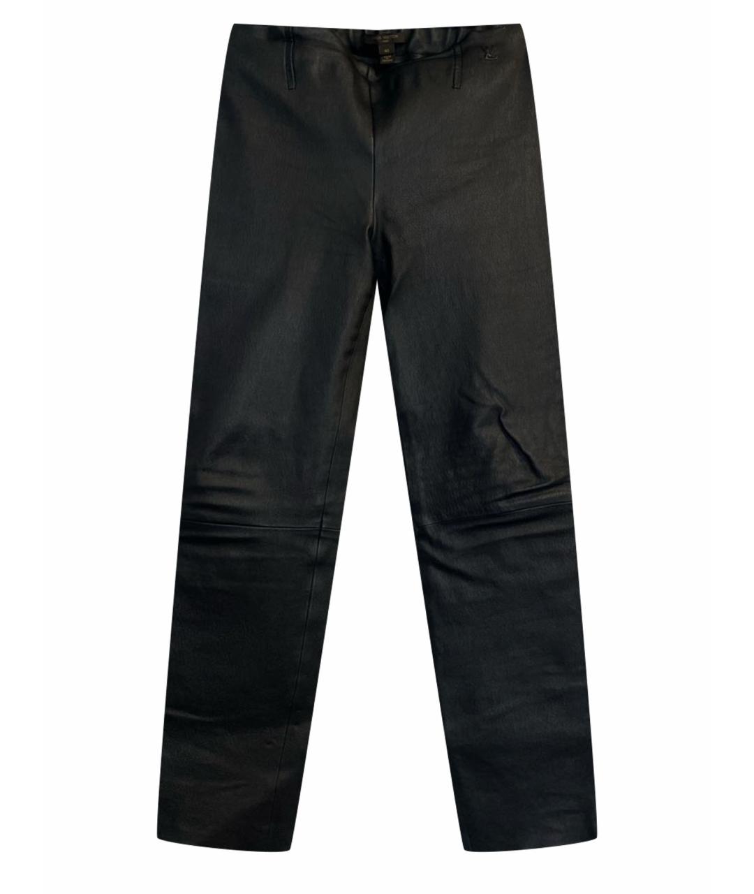 LOUIS VUITTON PRE-OWNED Черные кожаные брюки узкие, фото 1