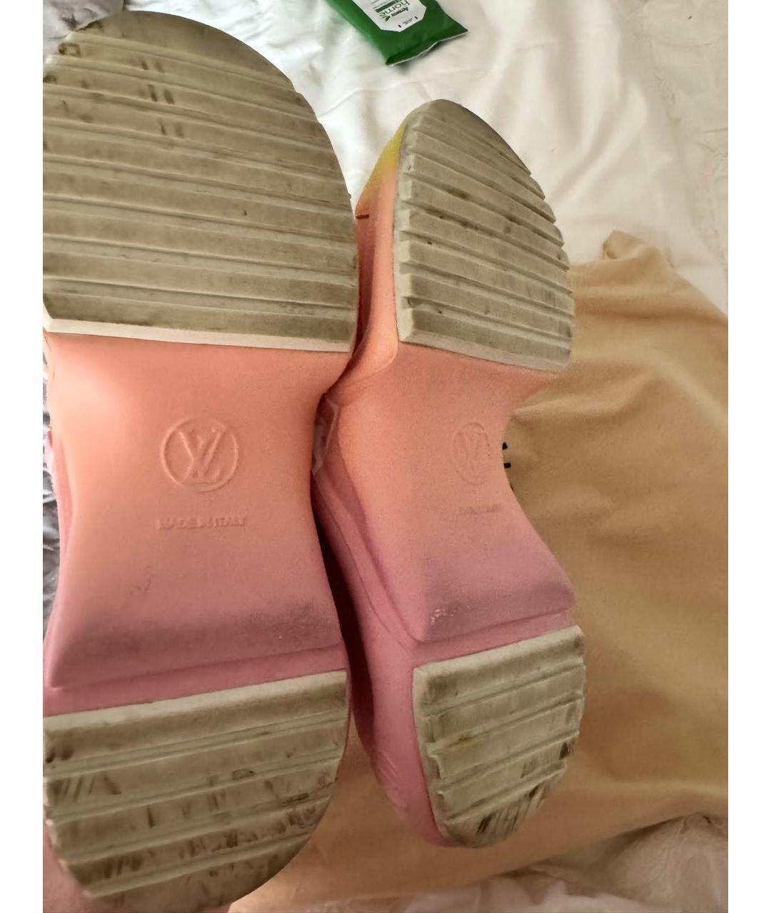 LOUIS VUITTON PRE-OWNED Розовые кожаные кроссовки, фото 5
