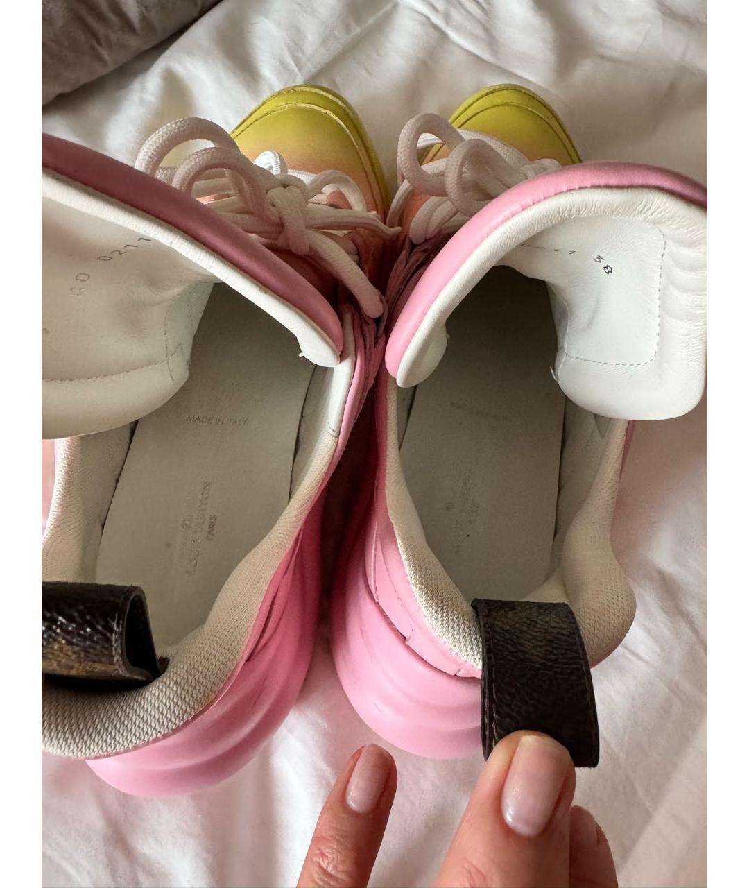 LOUIS VUITTON PRE-OWNED Розовые кожаные кроссовки, фото 3