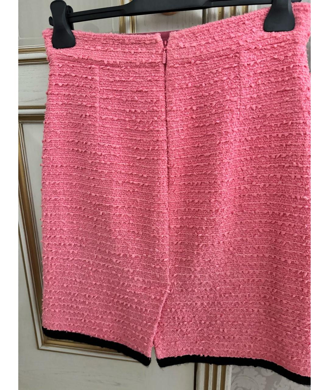 GUCCI Розовая твидовая юбка мини, фото 2