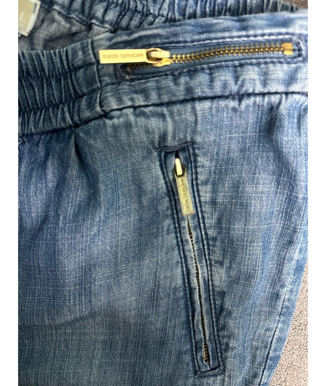 MICHAEL KORS Синие хлопковые прямые джинсы, фото 4