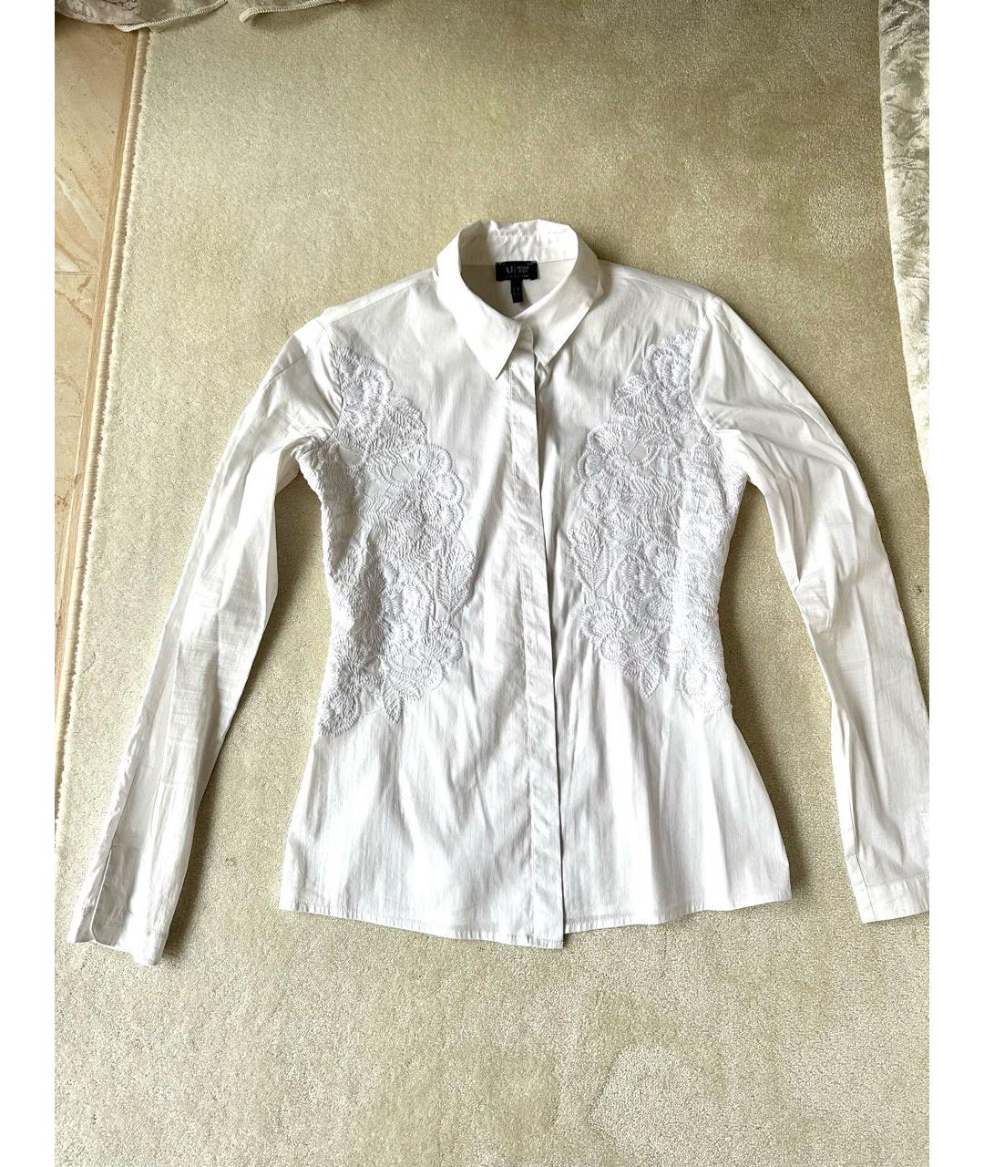 ARMANI JEANS Белая хлопко-эластановая рубашка, фото 6