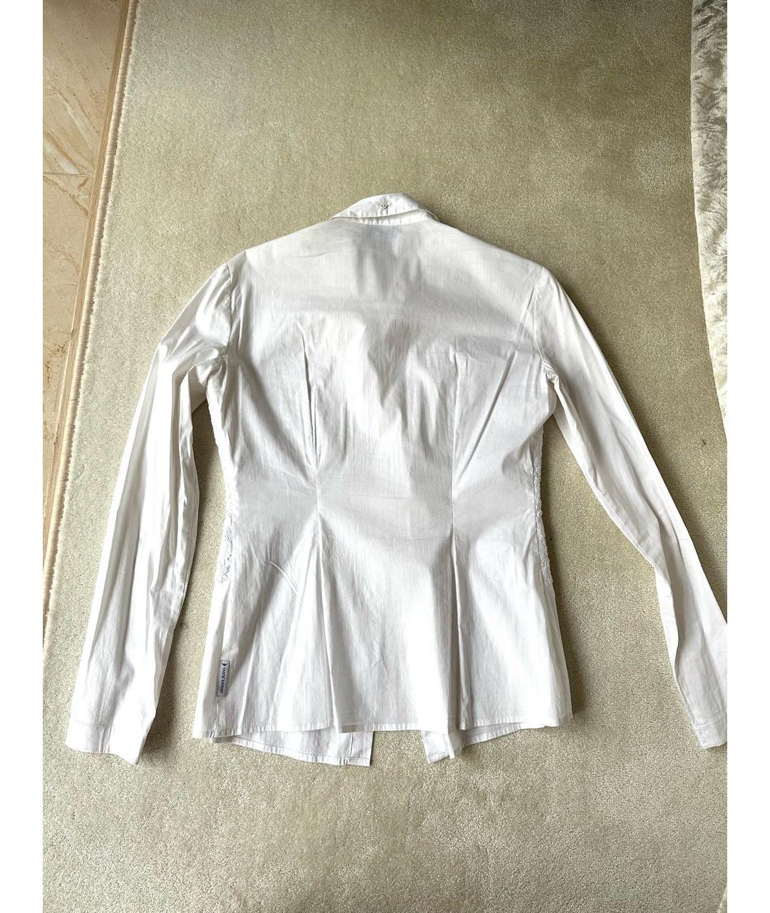 ARMANI JEANS Белая хлопко-эластановая рубашка, фото 2