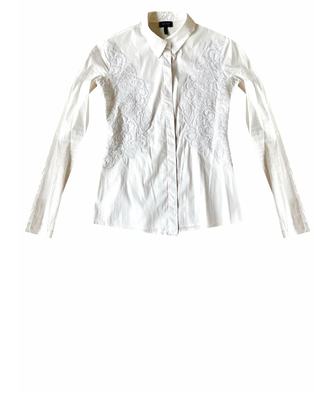 ARMANI JEANS Белая хлопко-эластановая рубашка, фото 1