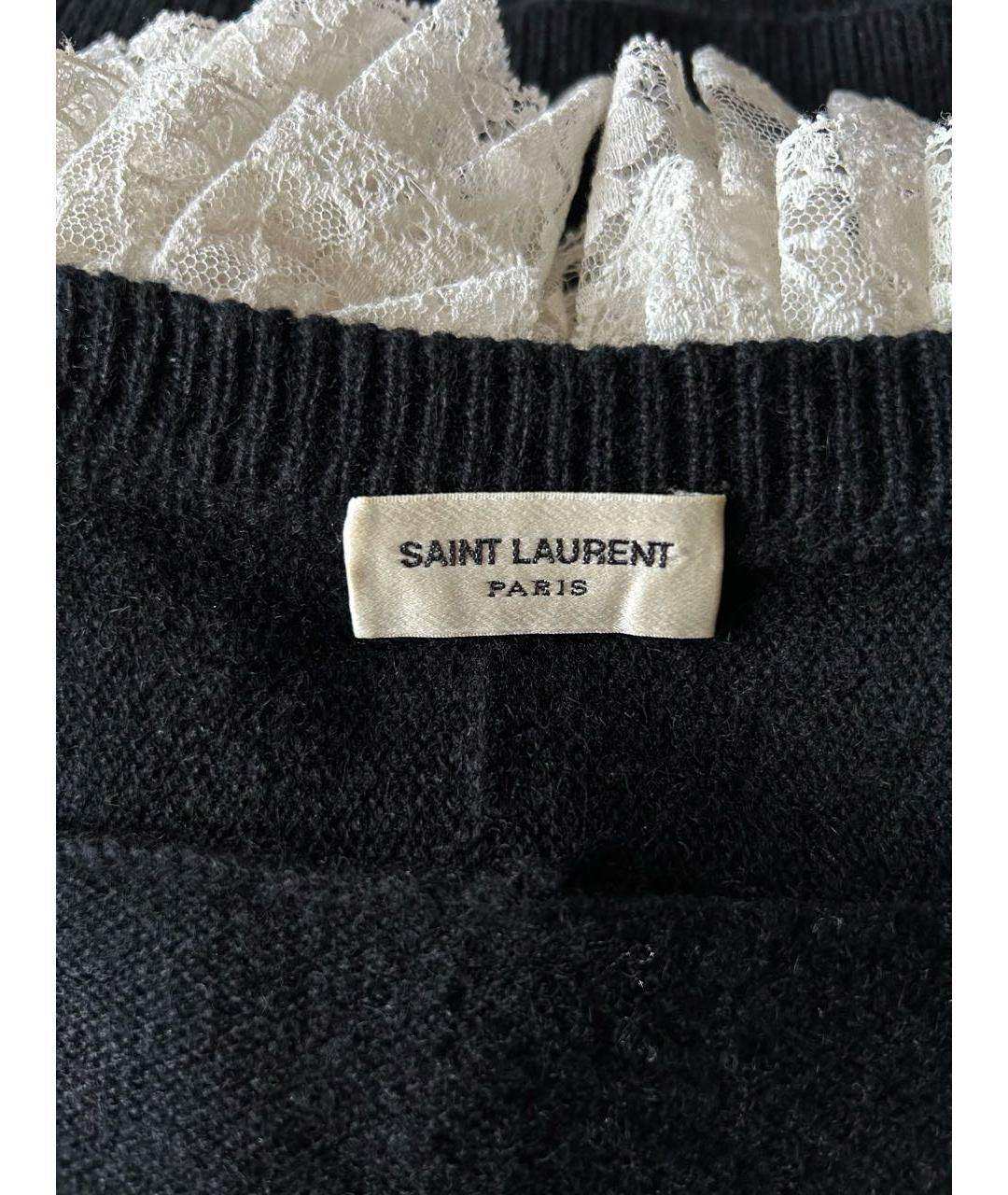 SAINT LAURENT Черный кашемировый джемпер / свитер, фото 3