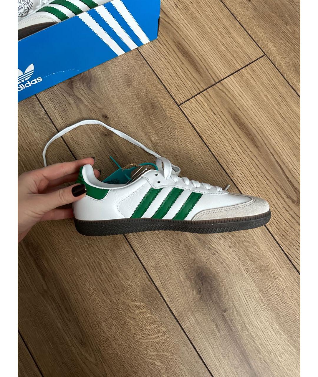 ADIDAS Зеленые кеды из искусственной кожи, фото 4